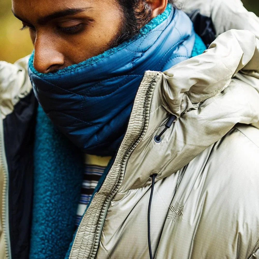 Beams Plus Men's Quilted Boa Fleece Muffler in Navy